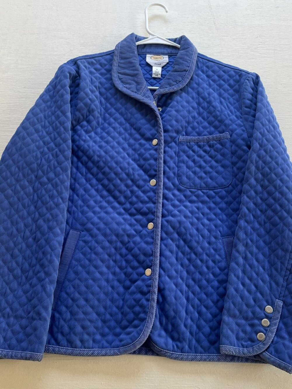 talbots quilted jacket blue small